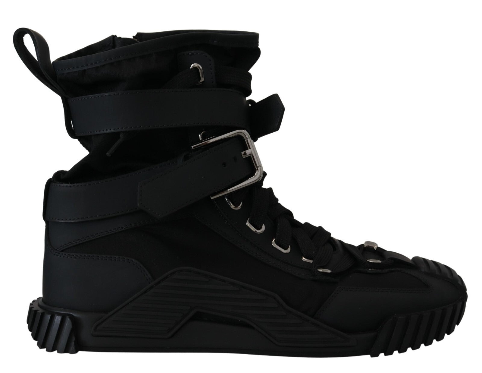 Dolce & Gabbana Sorrento Sneakers Nylon Black High Top Shoes | Regal Royce