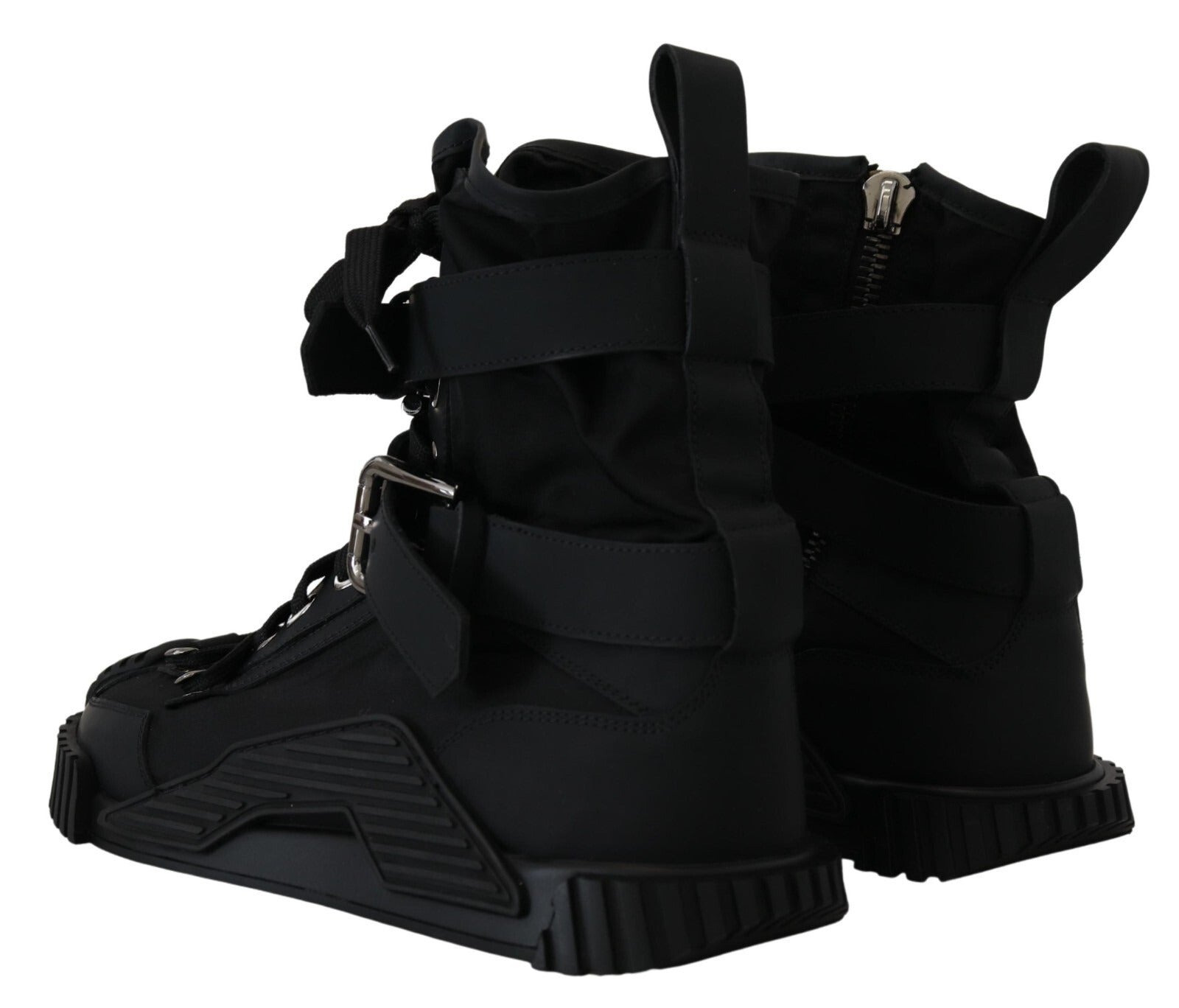 Dolce & Gabbana Sorrento Sneakers Nylon Black High Top Shoes | Regal Royce