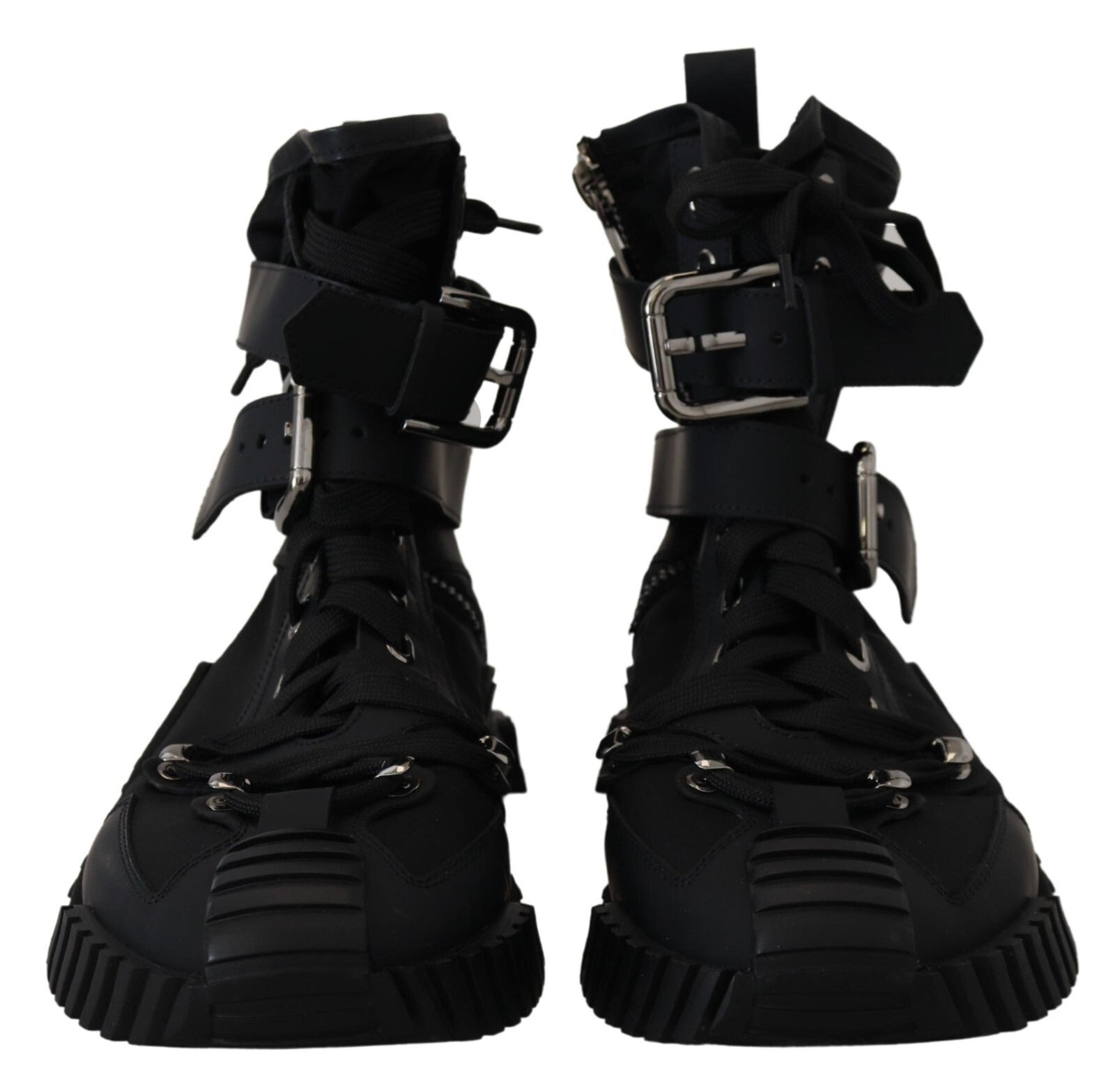 Dolce & Gabbana Sorrento Sneakers Nylon Black High Top Shoes | Regal Royce