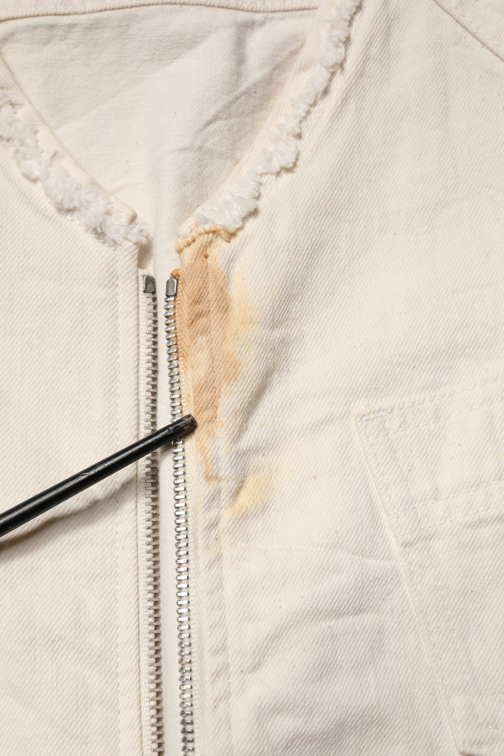 Dolce & Gabbana Off White Cotton Full Zip Denim Men Blouson Jacket | Regal Royce