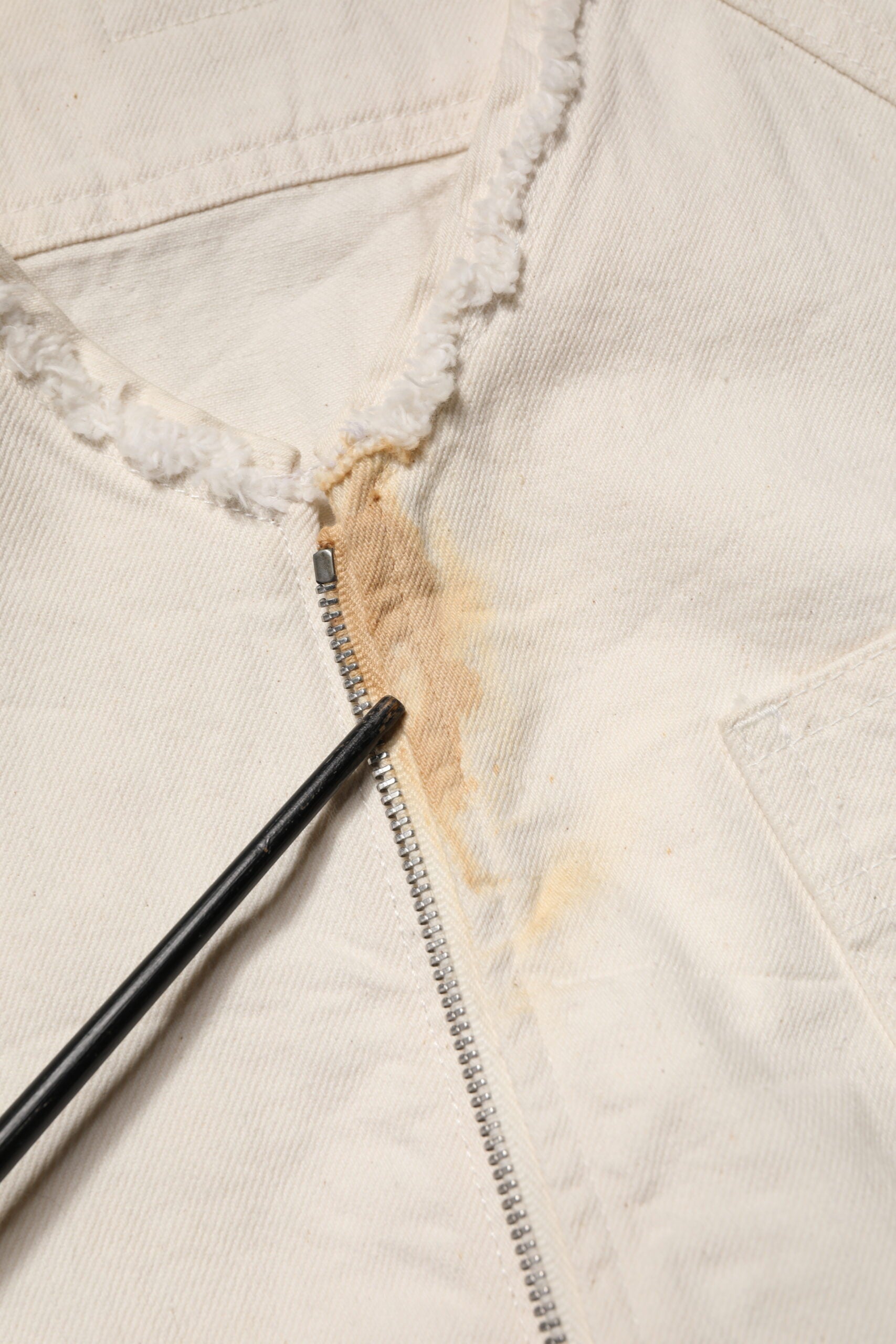 Dolce & Gabbana Off White Cotton Full Zip Denim Men Blouson Jacket | Regal Royce