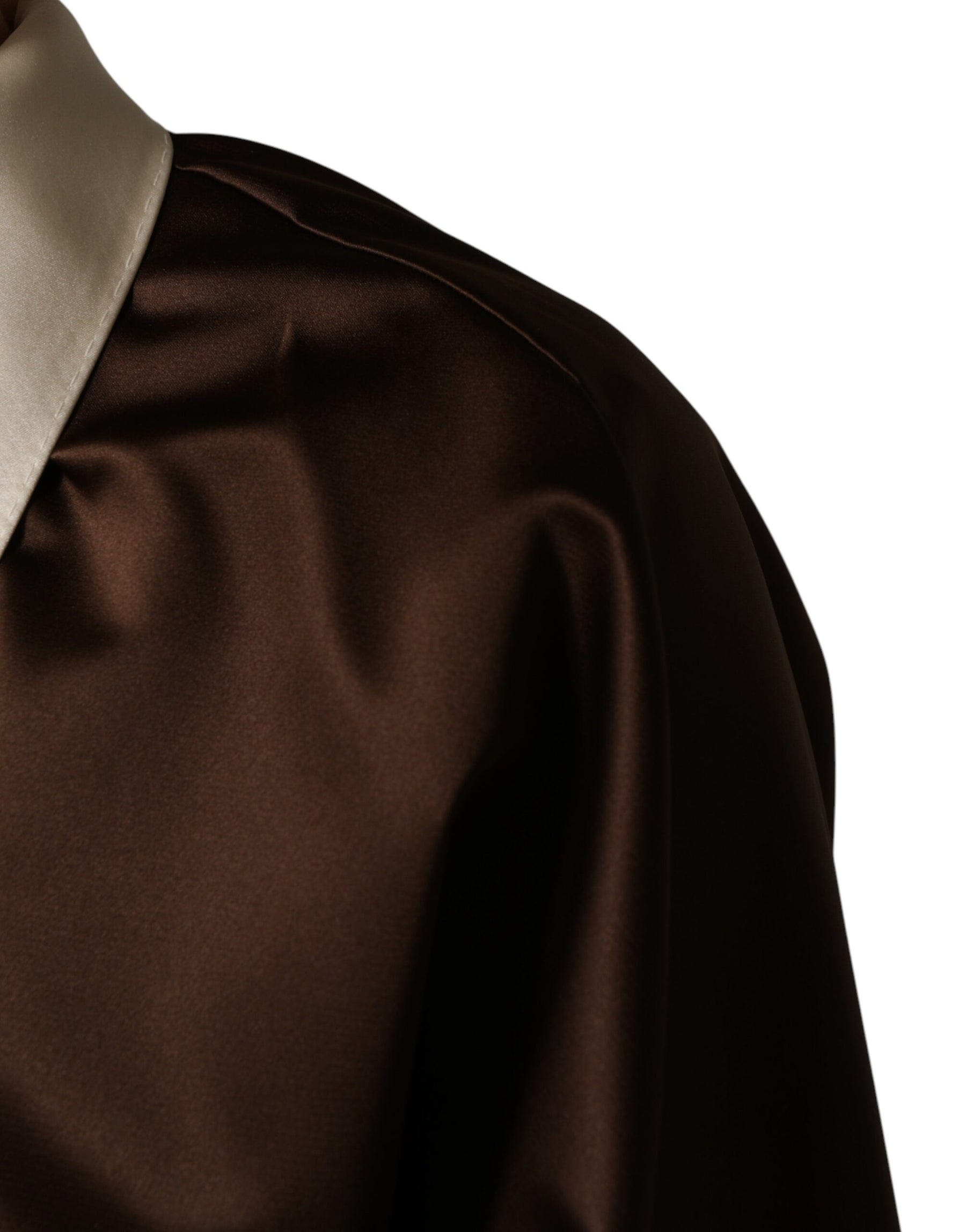 Dolce & Gabbana Brown Cream Lounge Belted Bathrobe Jacket | Regal Royce