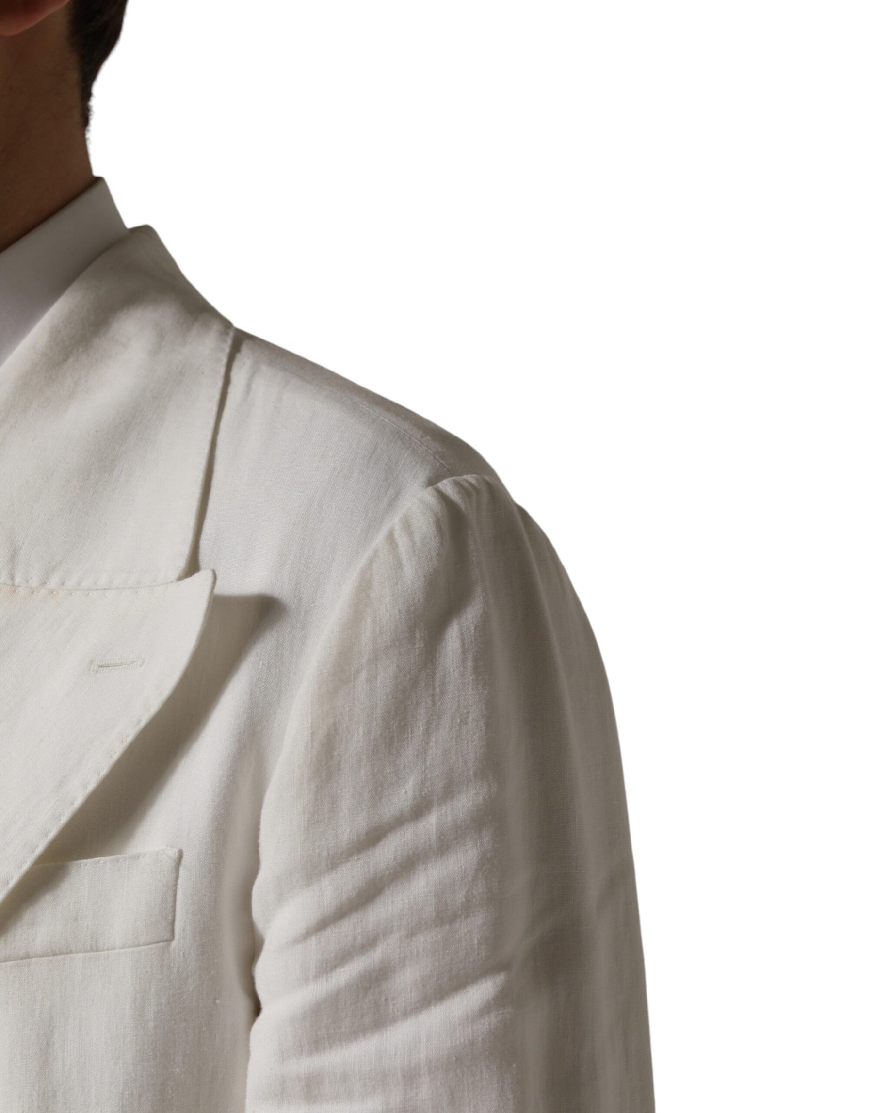 Dolce & Gabbana White Double Breasted Men Trench Coat Jacket | Regal Royce