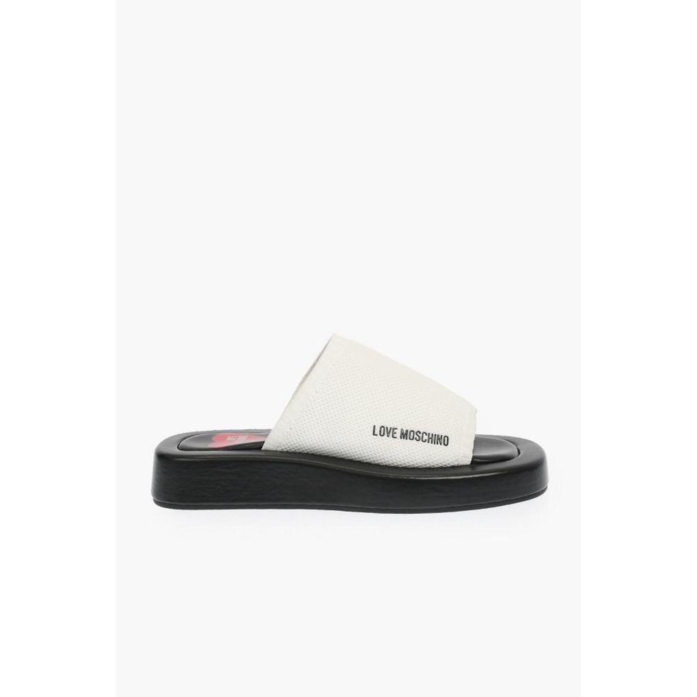 Moschino Black And White Leather Slides | Regal Royce
