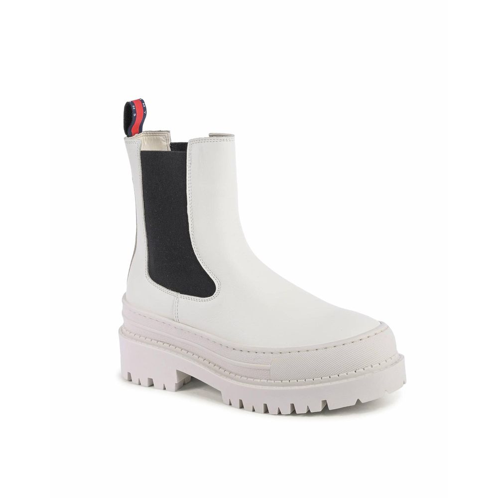 Tommy Hilfiger White Leather Ankle Boots | Regal Royce