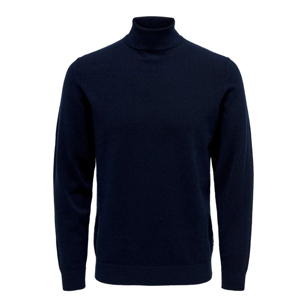 Only & Sons Blue Polyester Turtleneck | Regal Royce