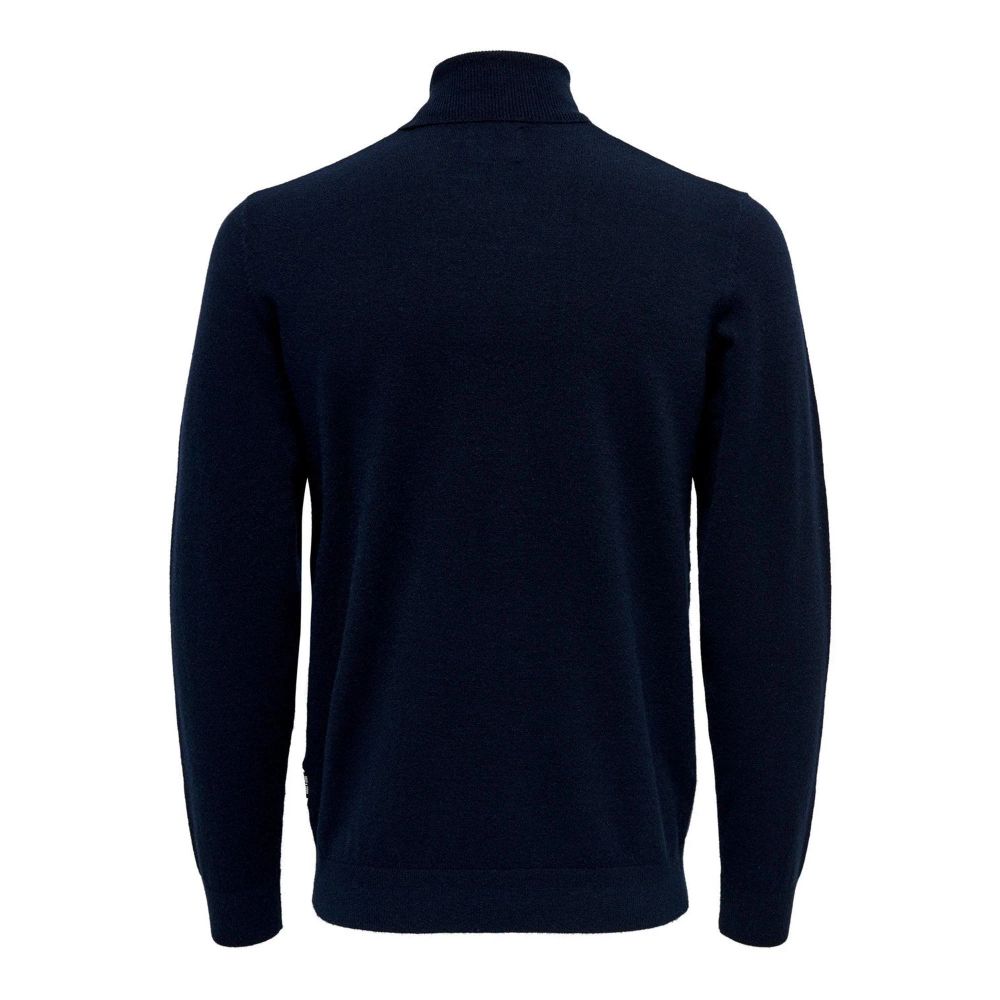 Only & Sons Blue Polyester Turtleneck | Regal Royce