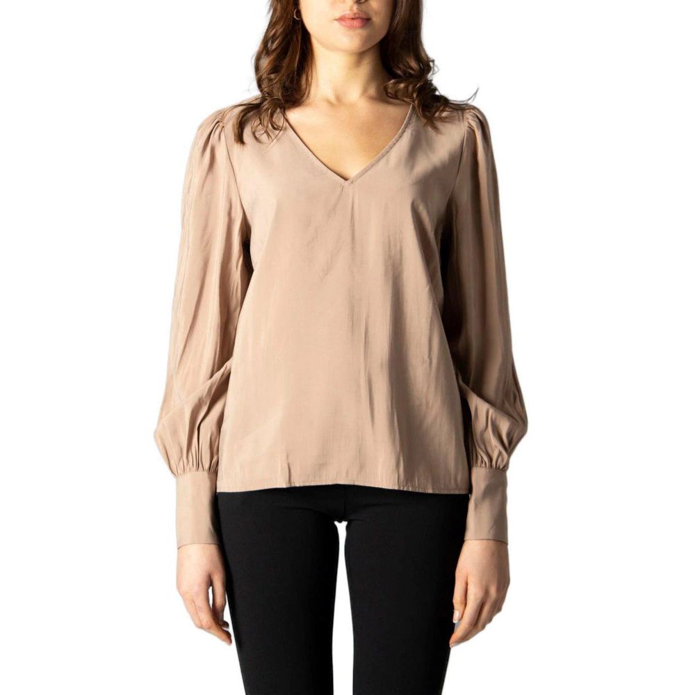 Vila Clothes Beige Silk Blouse | Regal Royce