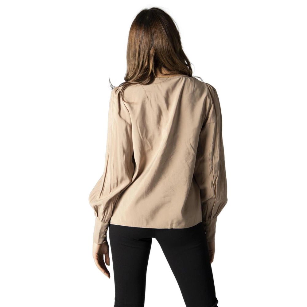 Vila Clothes Beige Silk Blouse | Regal Royce