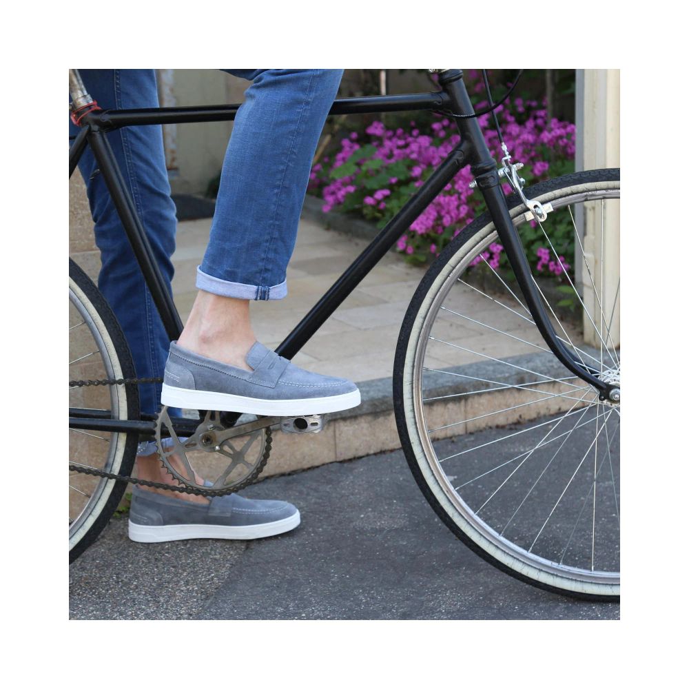 Duca di Morrone Blue Leather Moccassin | Regal Royce