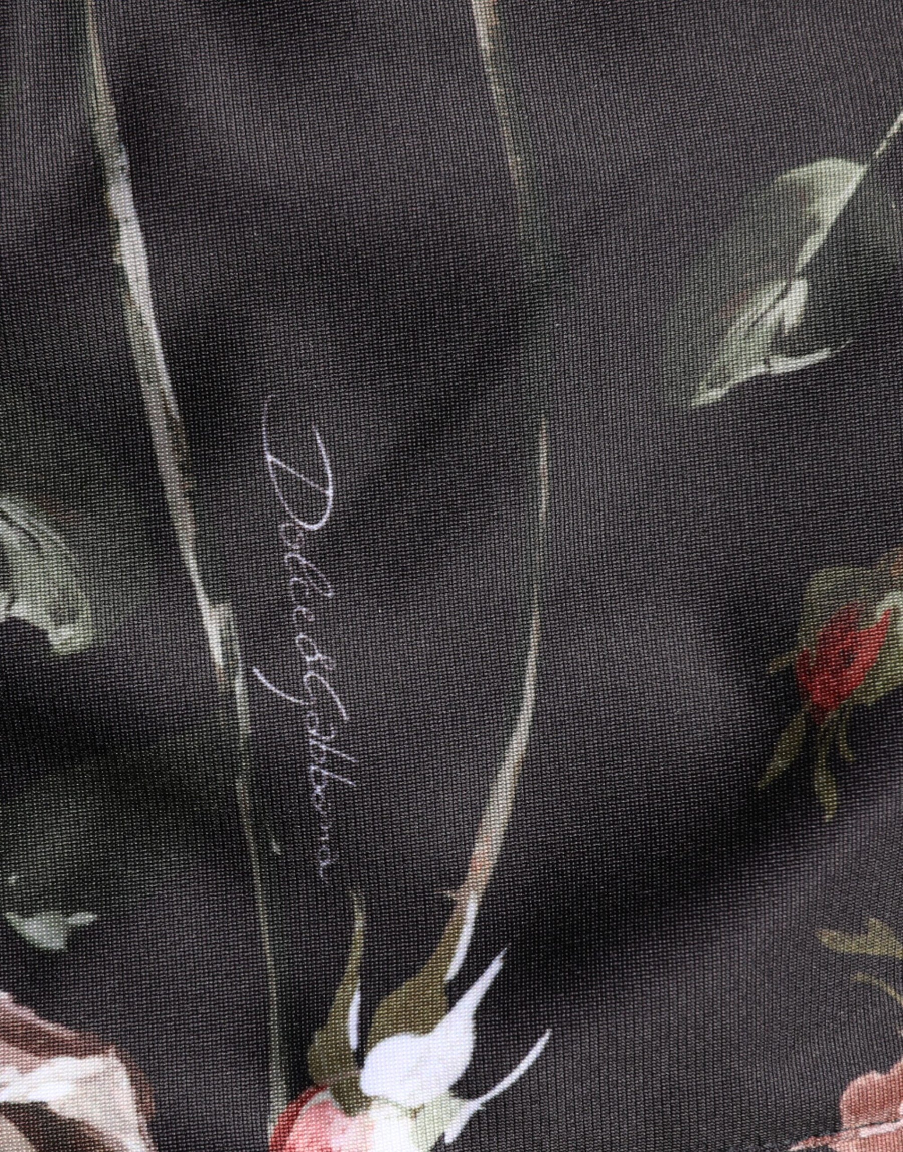Dolce & Gabbana Black Floral Straight-Leg Chino Trouser Pants | Regal Royce