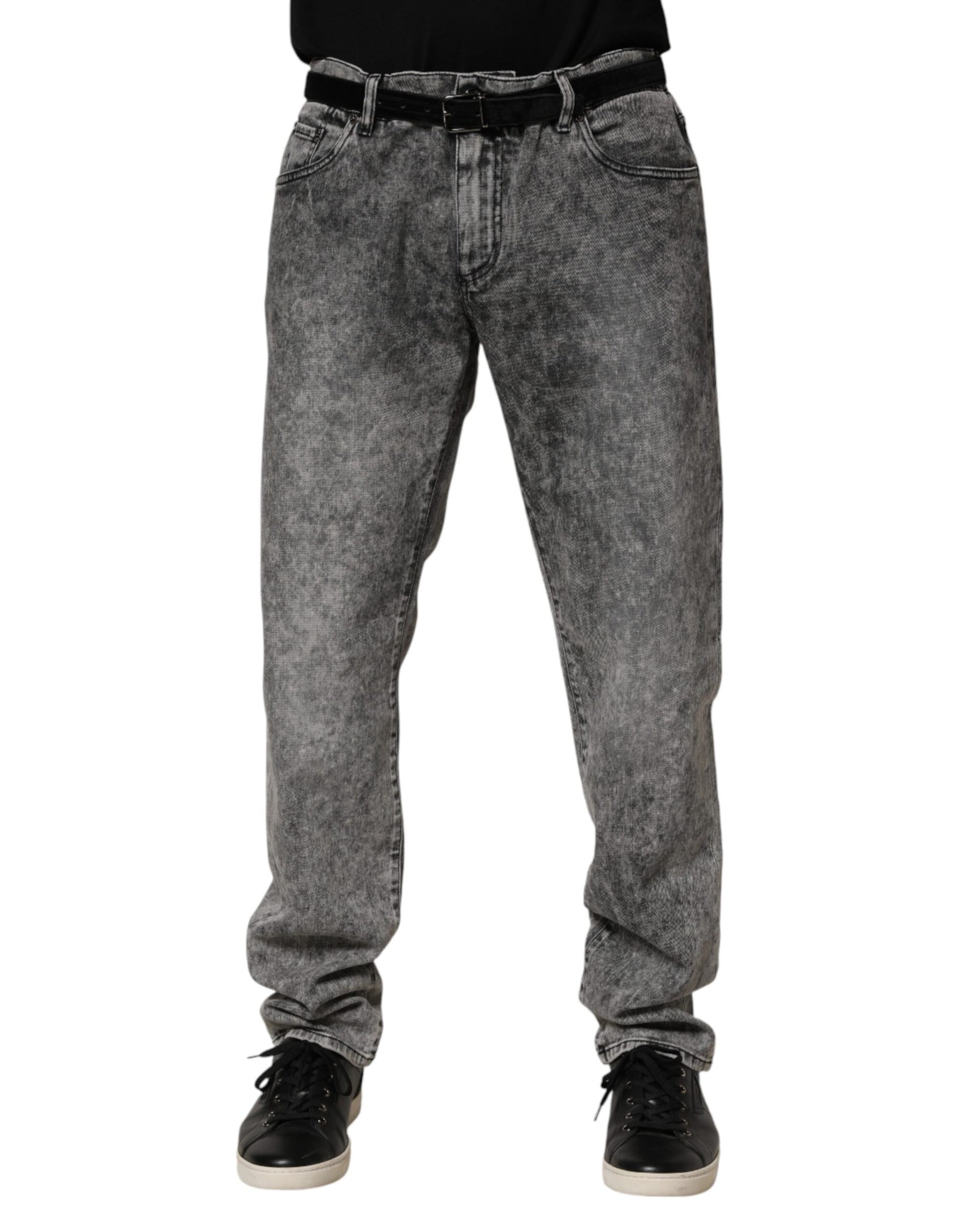 Dolce & Gabbana Gray Cotton Straight Leg Denim Trouser Jeans | Regal Royce