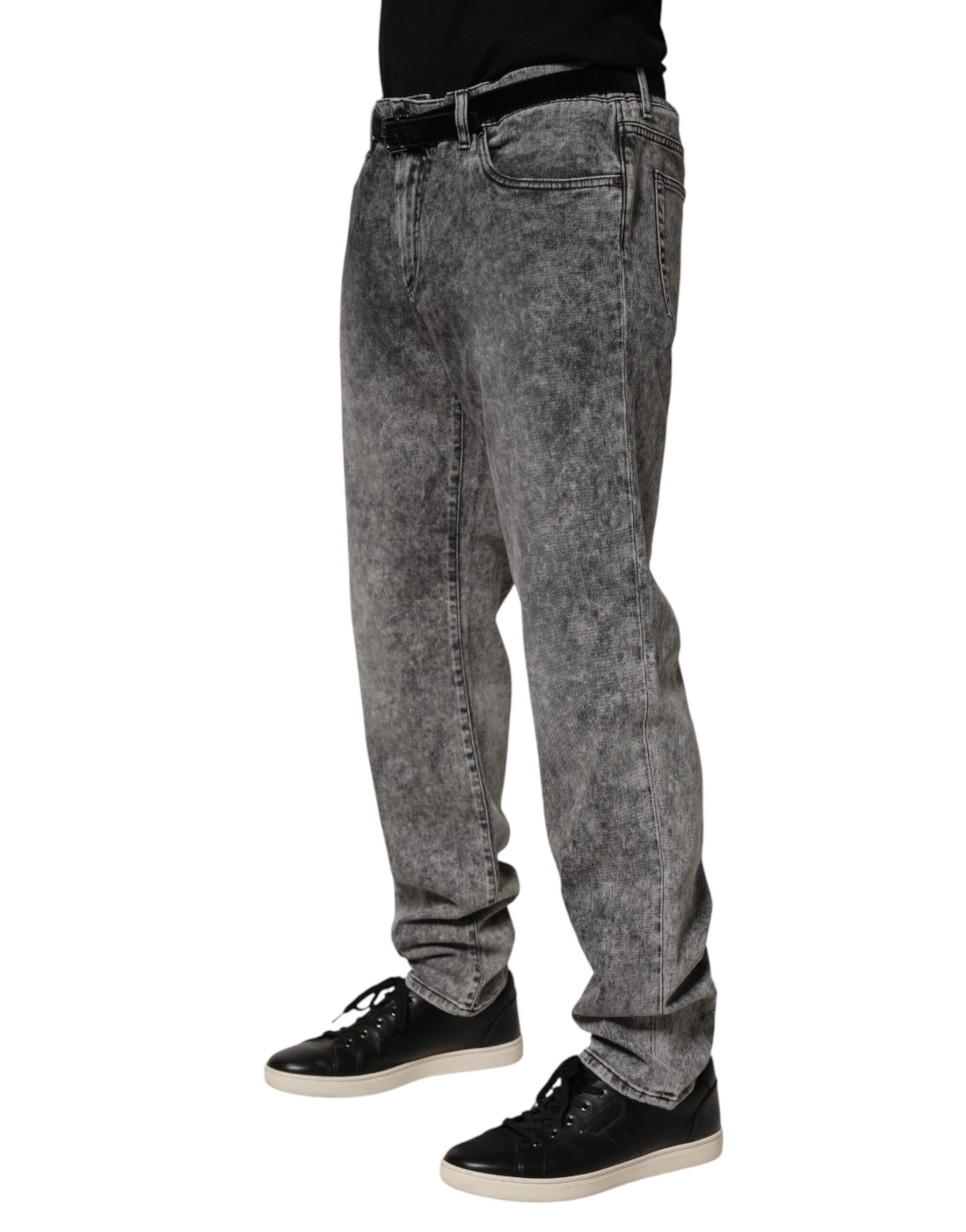 Dolce & Gabbana Gray Cotton Straight Leg Denim Trouser Jeans | Regal Royce