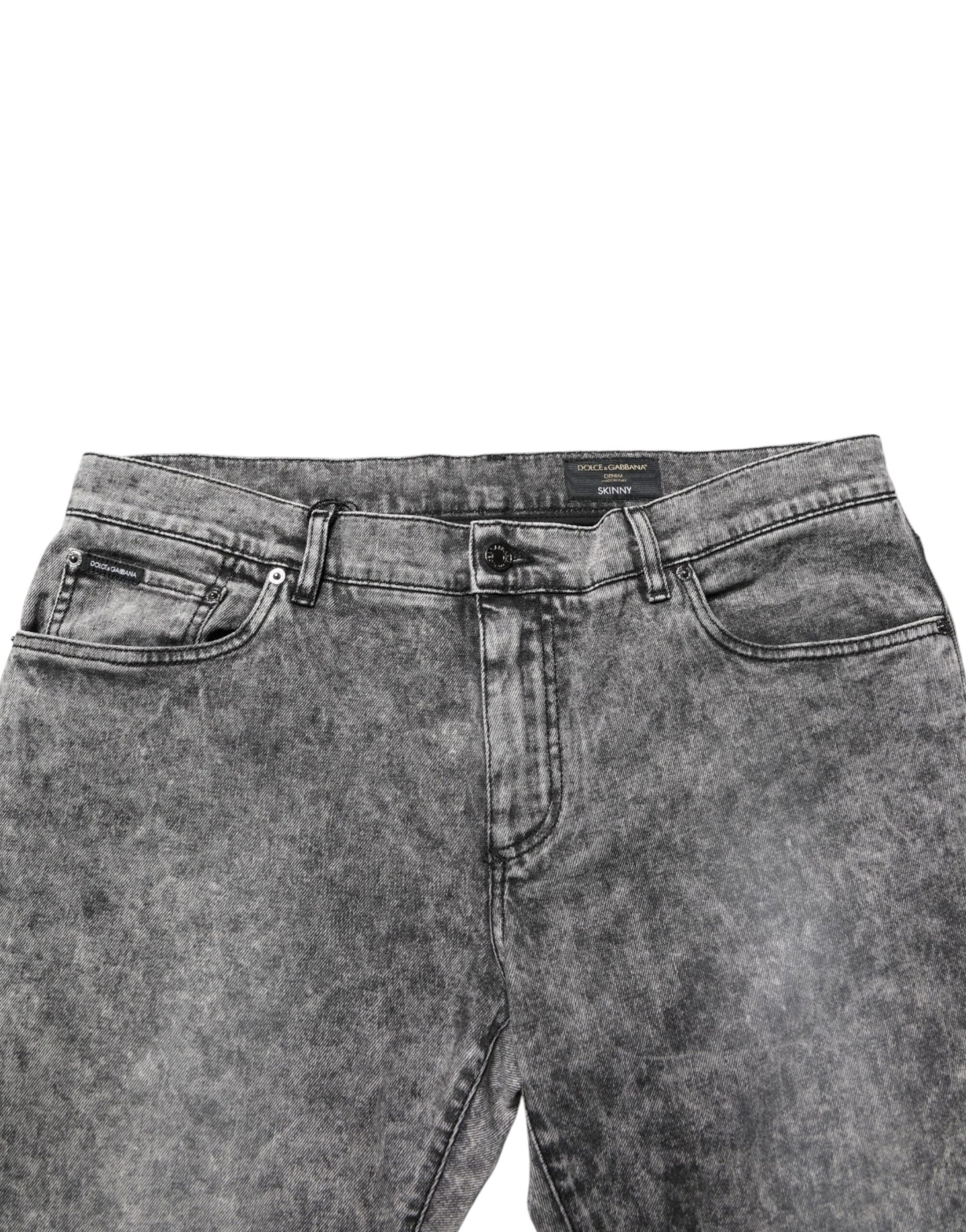 Dolce & Gabbana Gray Cotton Straight Leg Denim Trouser Jeans | Regal Royce