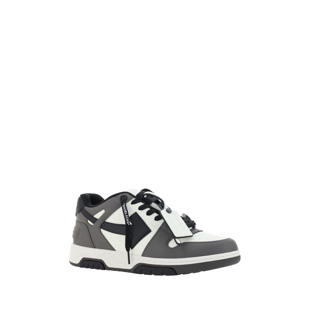 Off-White Gray Calf Leather Bos Taurus Low Top Sneakers | Regal Royce