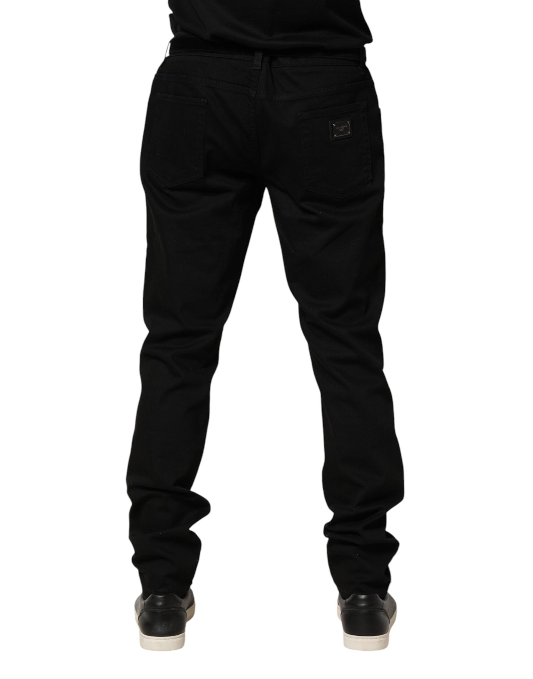 Dolce & Gabbana Black Sacred Heart Skinny Men Denim Jeans | Regal Royce