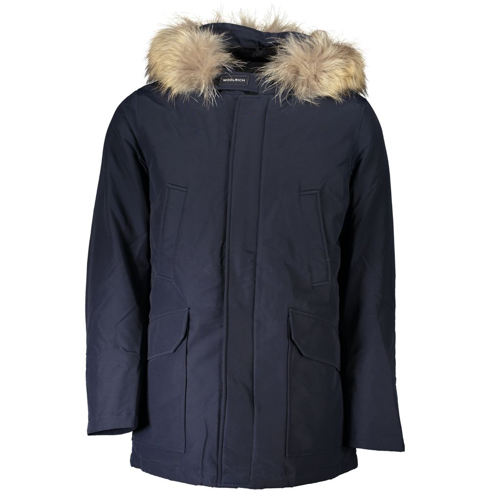 Woolrich Blue Cotton Men's Parka | Regal Royce