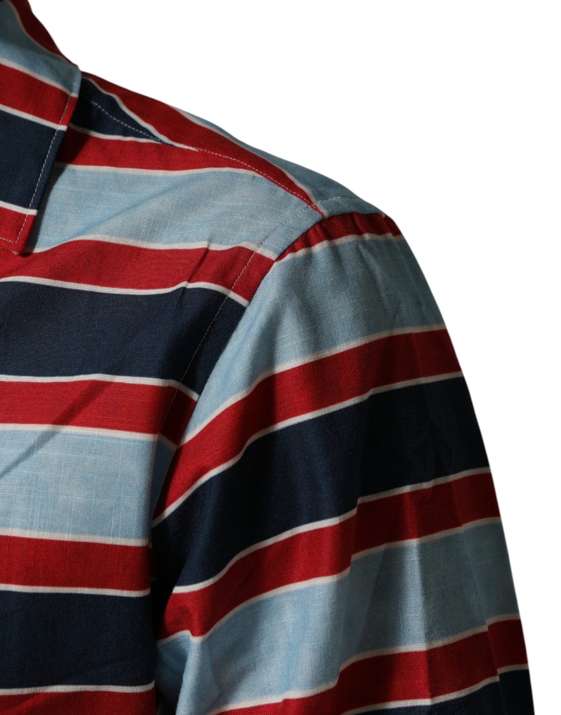 Dolce & Gabbana Multicolor Stripes Cotton Men Button Down Shirt | Regal Royce