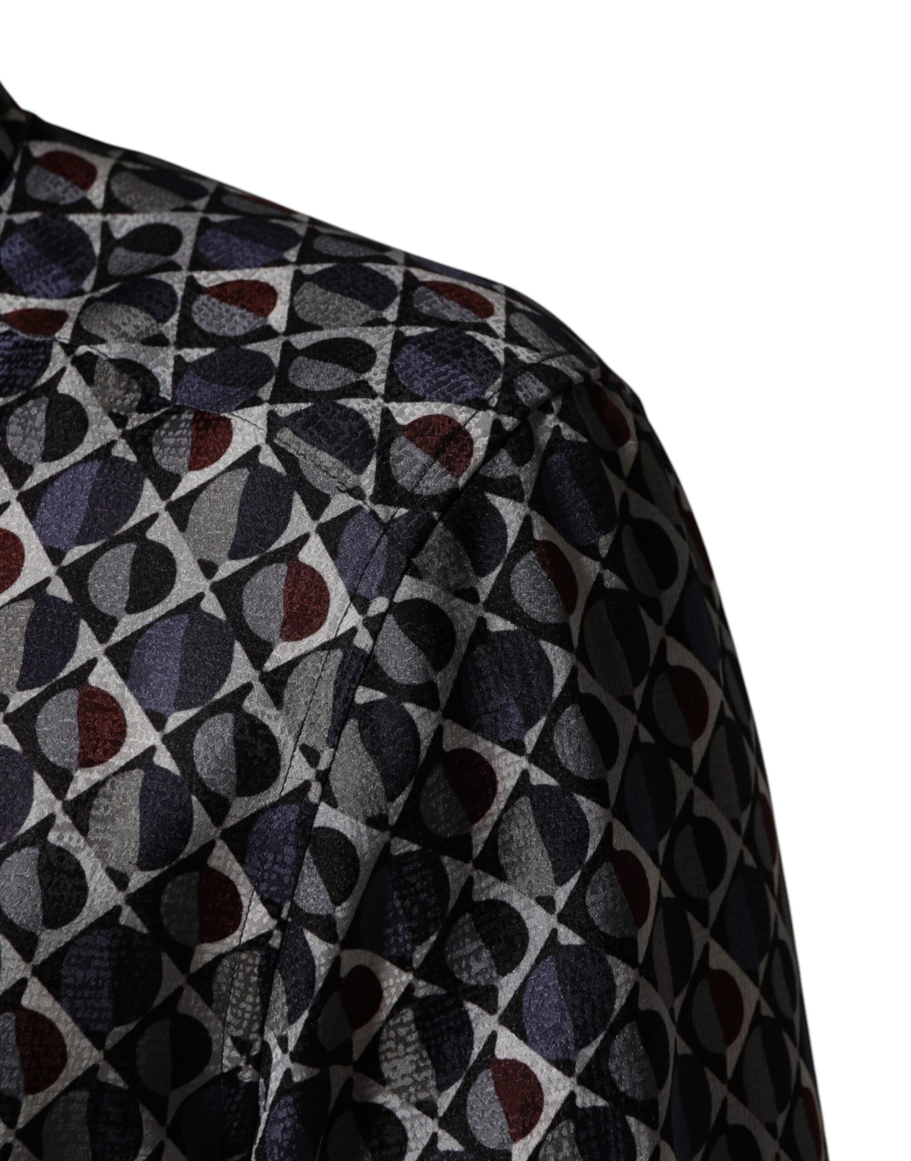 Dolce & Gabbana Multicolor Patterned Collared GOLD Men Dress Shirt | Regal Royce