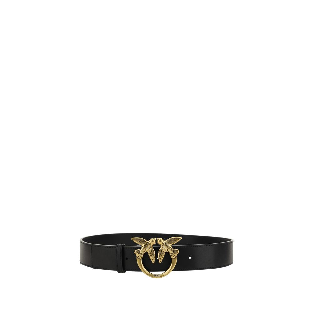 PINKO Black Calf Leather Bos Taurus Belt | Regal Royce