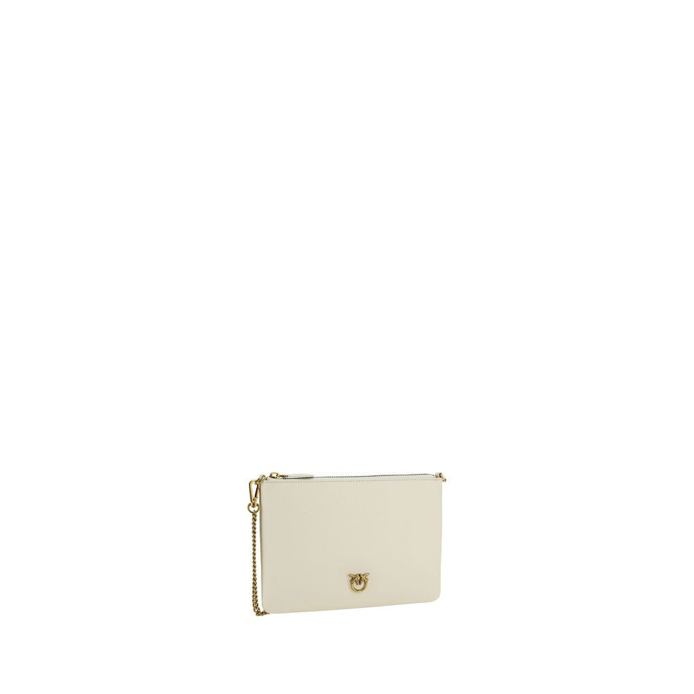 PINKO Cream Calf Leather Bos Taurus Shoulder Bag | Regal Royce