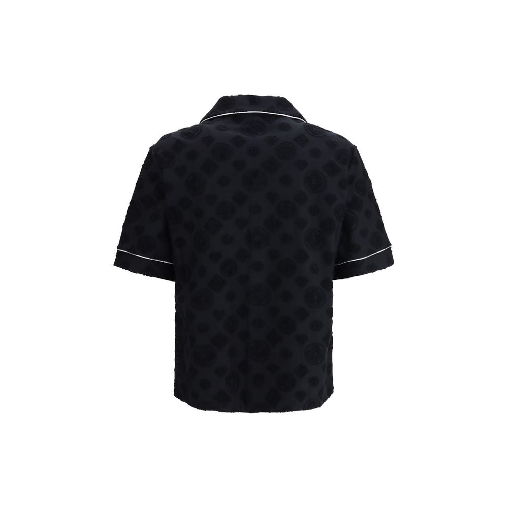 Casablanca Black Cotton Shortsleeve Shirt | Regal Royce