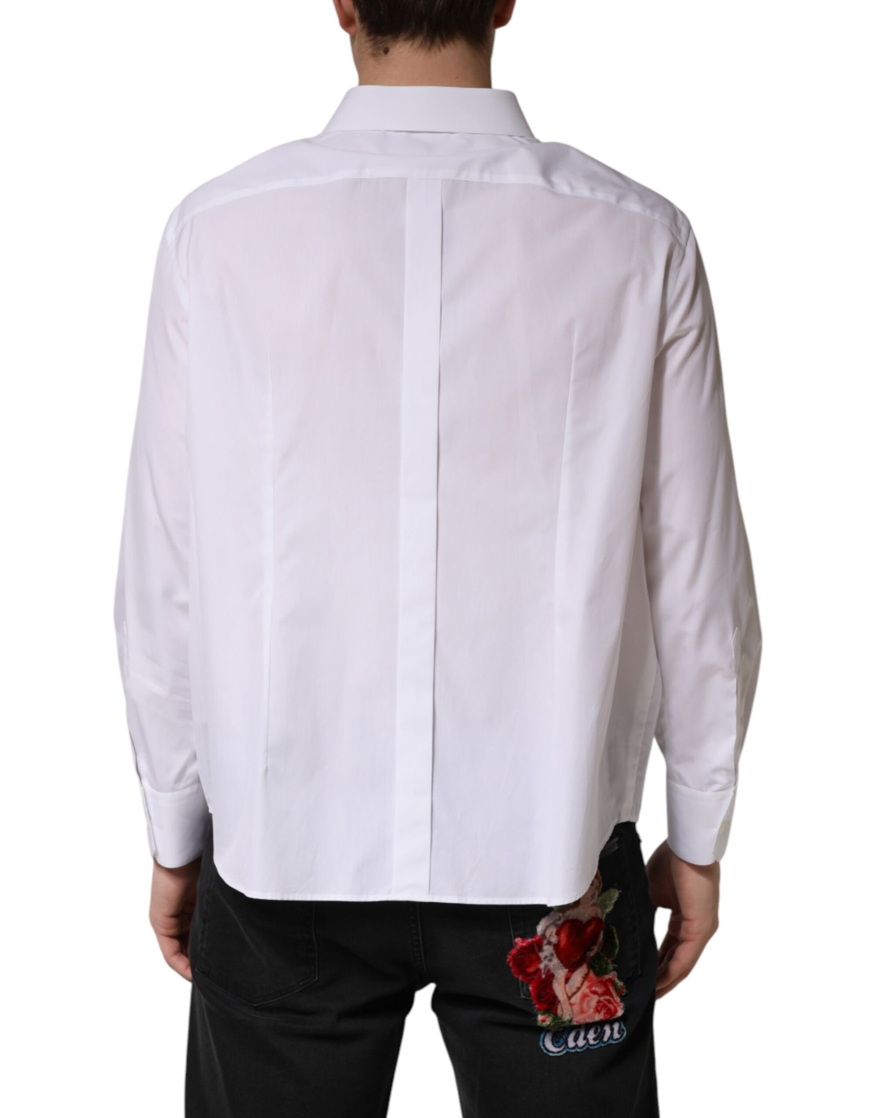 Dolce & Gabbana White SARTORIA Cotton Collared Dress Shirt | Regal Royce