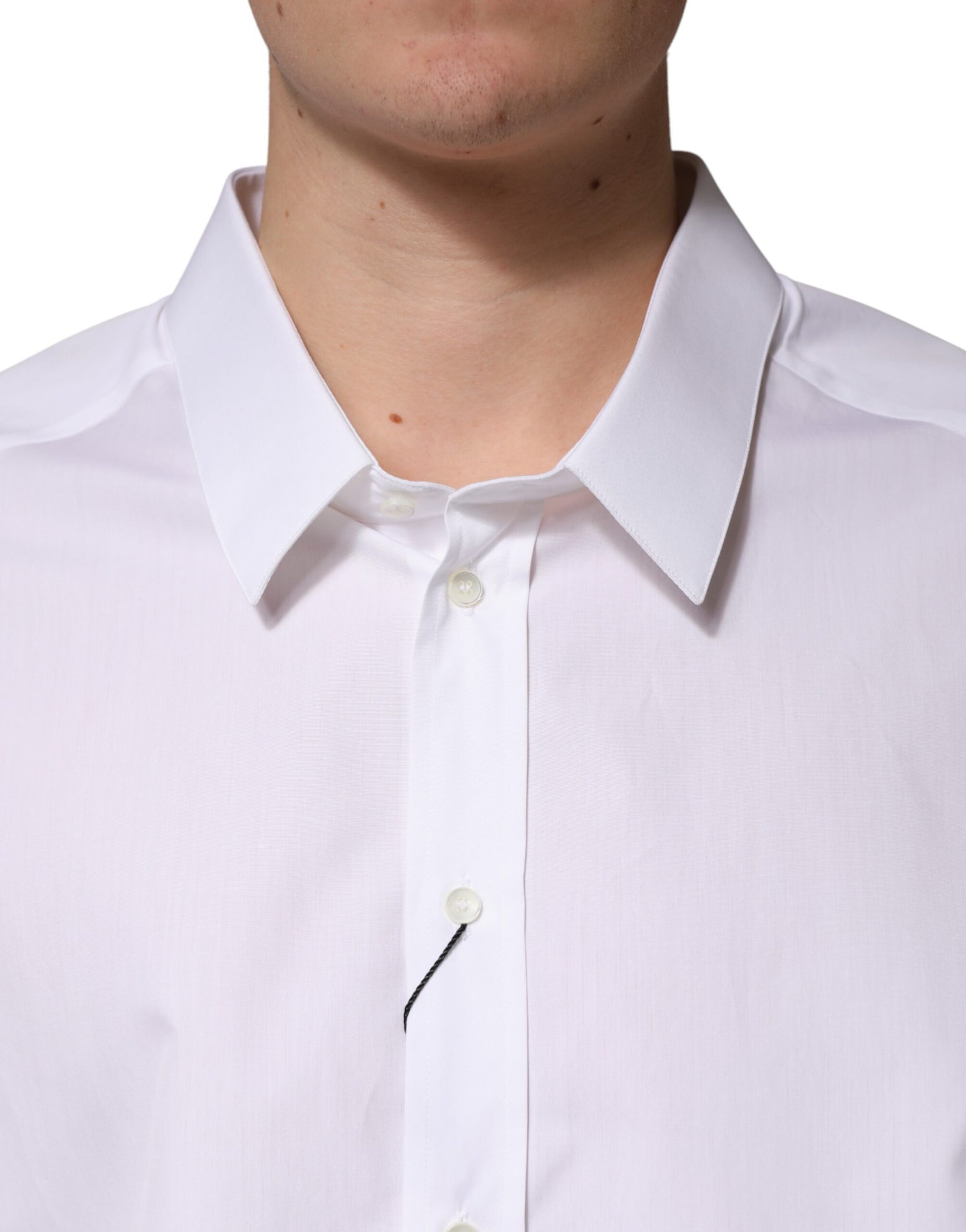 Dolce & Gabbana White SARTORIA Cotton Collared Dress Shirt | Regal Royce
