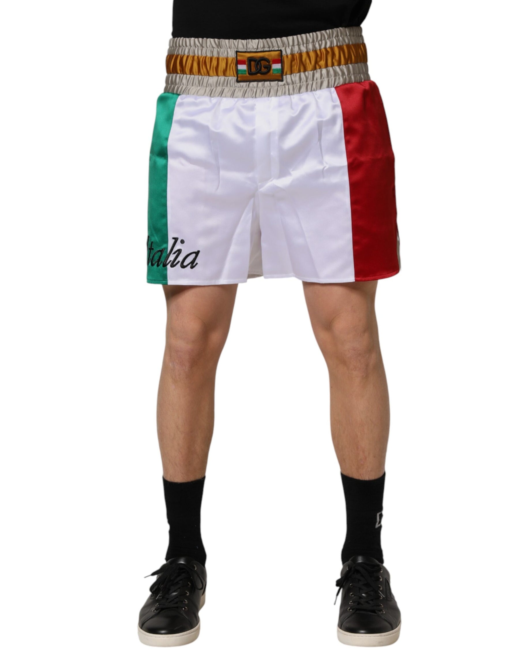 Dolce & Gabbana Multicolor Italia Polyester Bermuda Shorts | Regal Royce