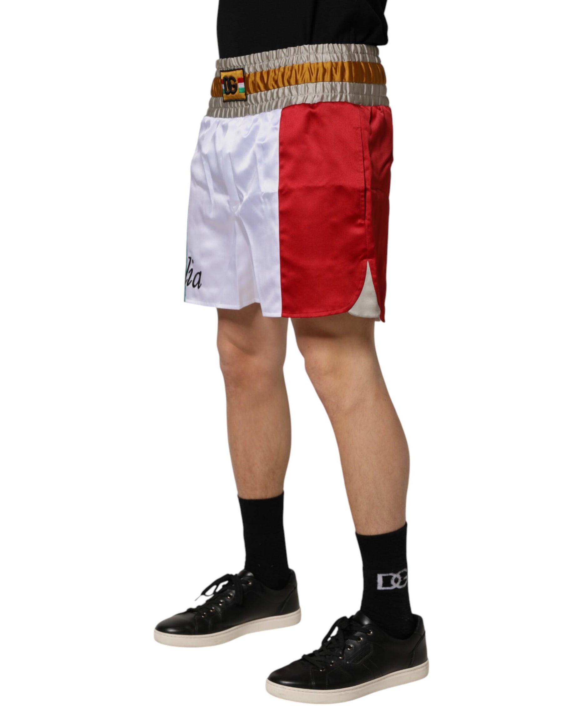 Dolce & Gabbana Multicolor Italia Polyester Bermuda Shorts | Regal Royce
