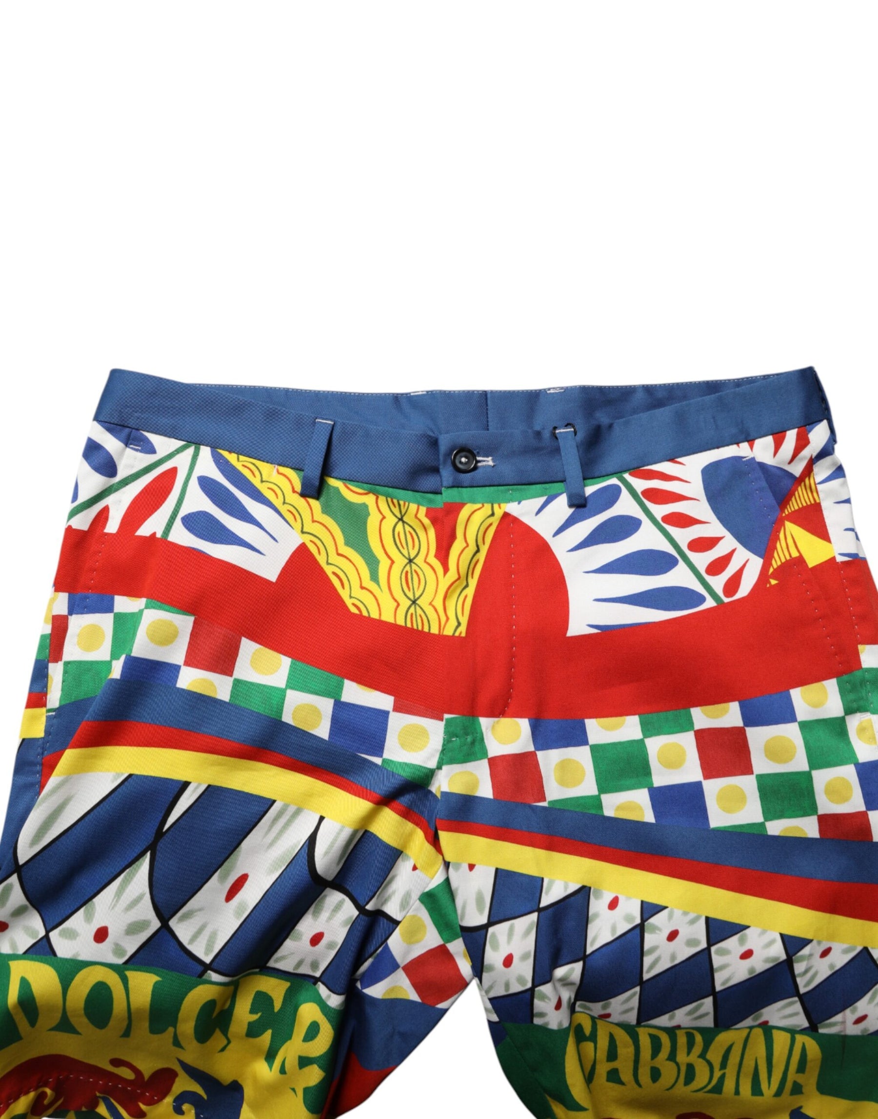 Dolce & Gabbana Multicolor Carretto Print Men Bermuda Shorts | Regal Royce