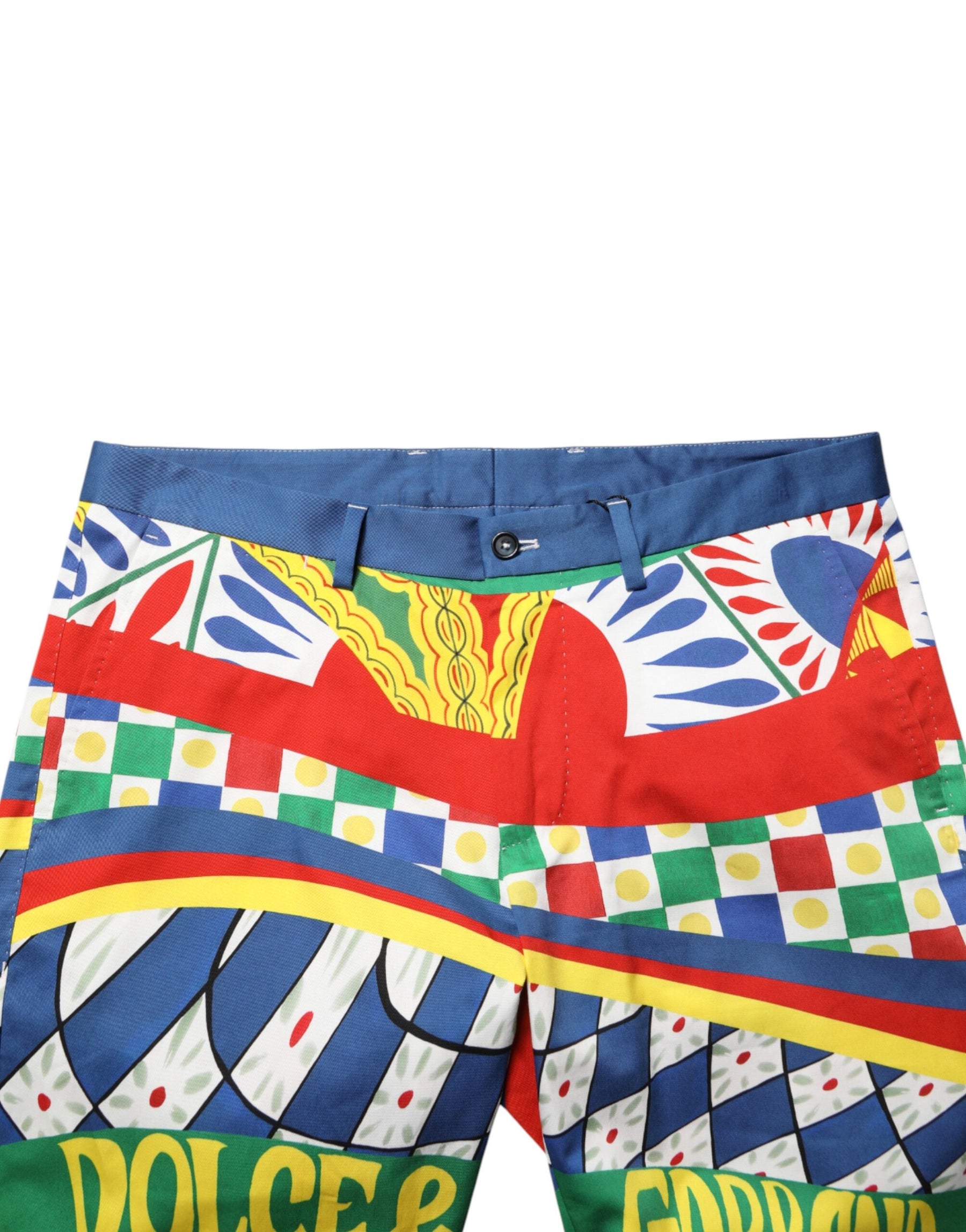 Dolce & Gabbana Multicolor Carretto Print Men Bermuda Shorts | Regal Royce