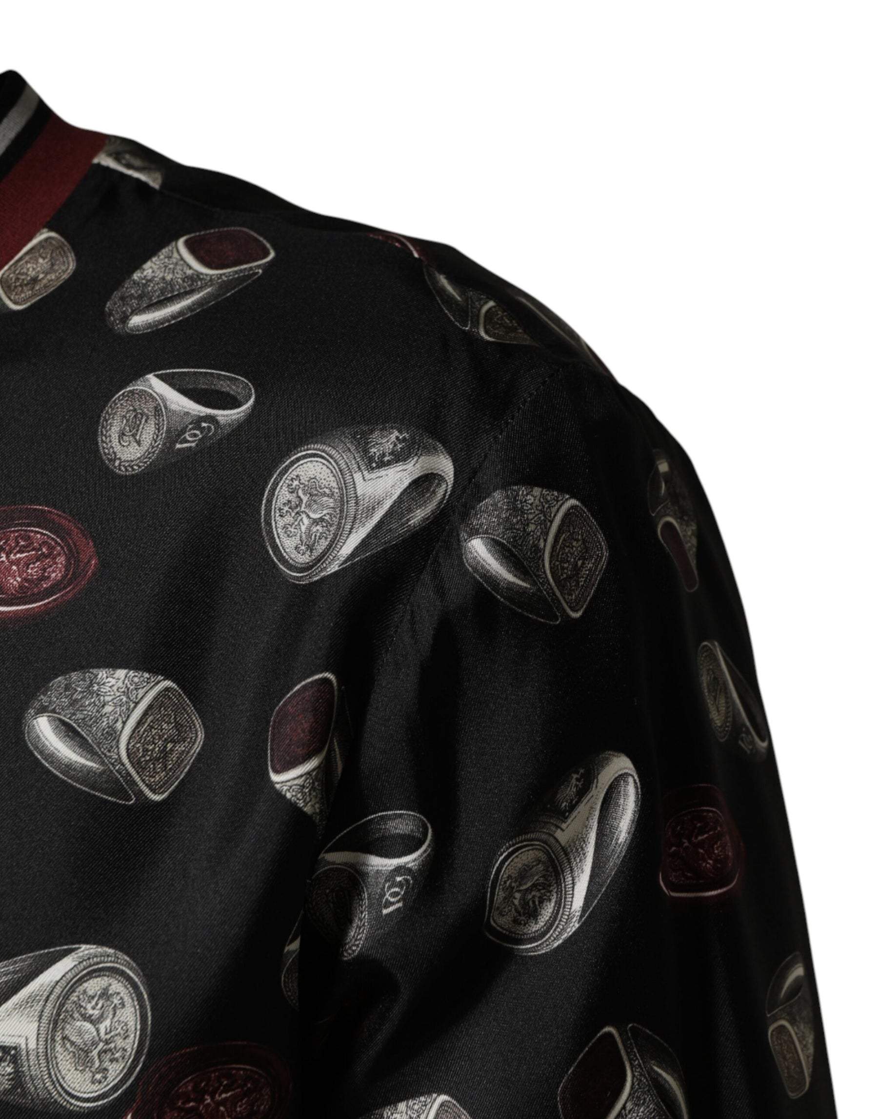 Dolce & Gabbana Black Ring Print CrewNeck Sweatshirt  Sweater | Regal Royce