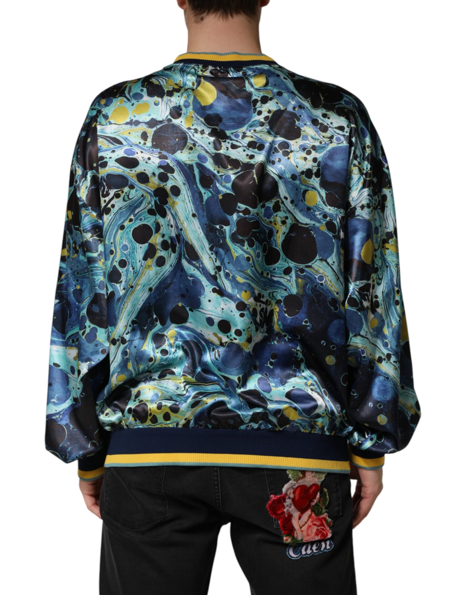 Dolce & Gabbana Multicolor Marble Print Pullover Sweater | Regal Royce