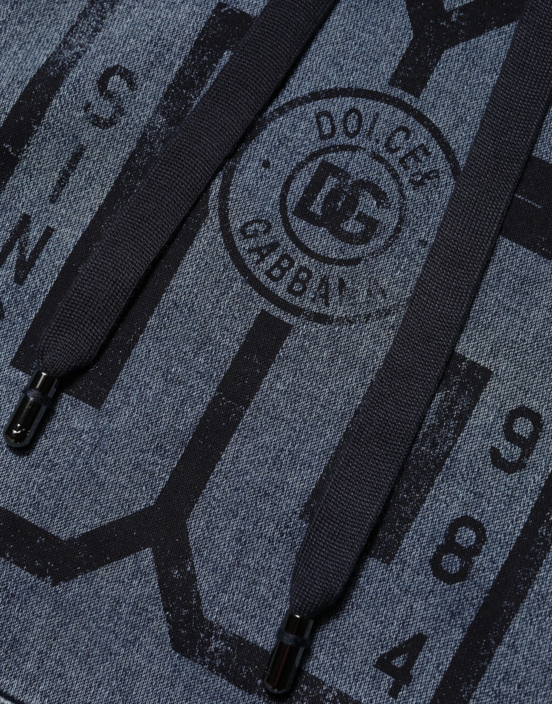 Dolce & Gabbana Blue Cotton Logo Hooded Sweatshirt  Sweater | Regal Royce