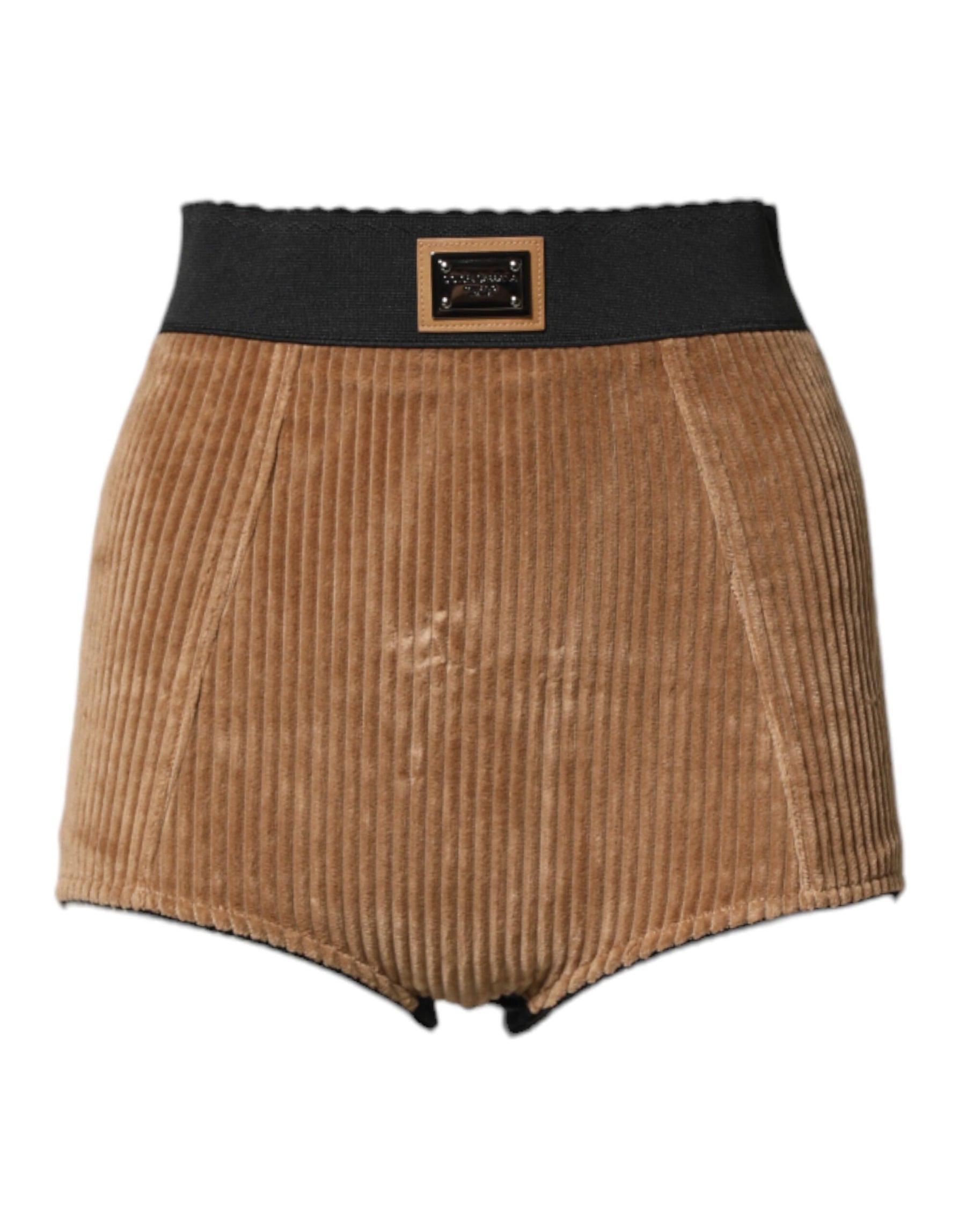 Dolce & Gabbana Brown Cotton High Waisted Hot Pants Shorts | Regal Royce