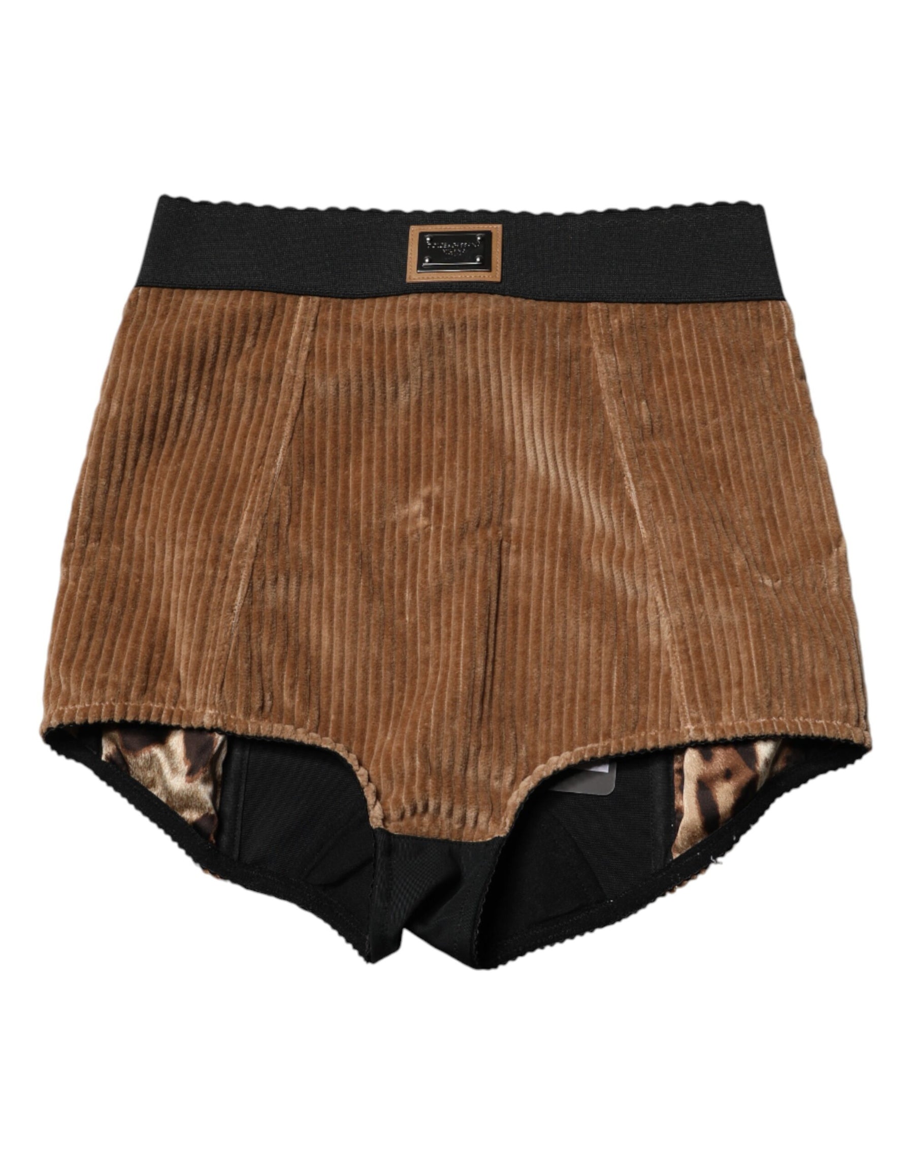 Dolce & Gabbana Brown Cotton High Waisted Hot Pants Shorts | Regal Royce