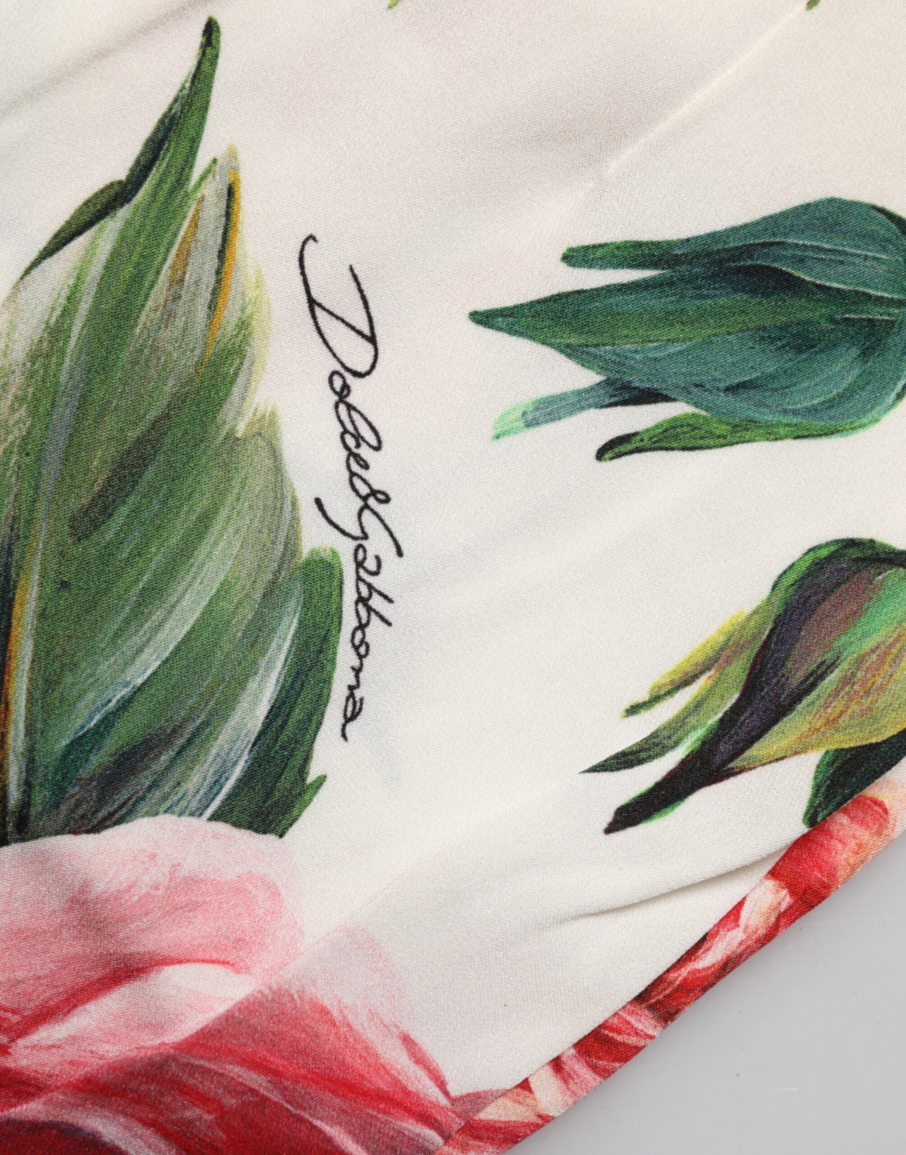 Dolce & Gabbana White Floral Leggings Stretch Waist Pants | Regal Royce