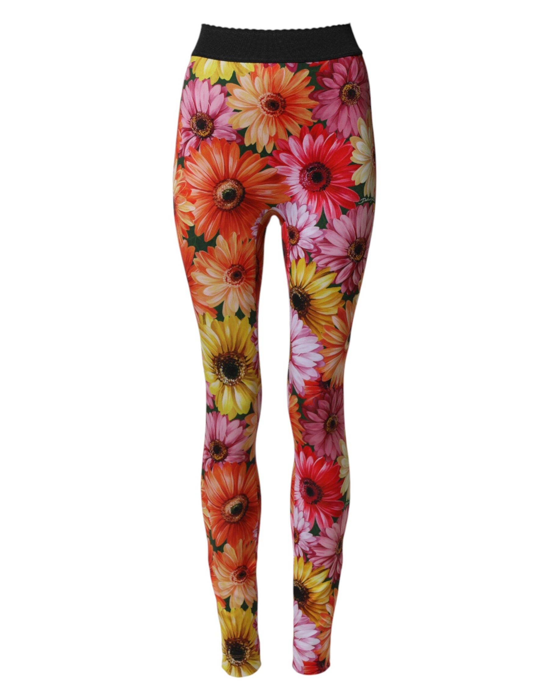 Dolce & Gabbana Multicolor Floral Leggings StretchWaist Pants | Regal Royce
