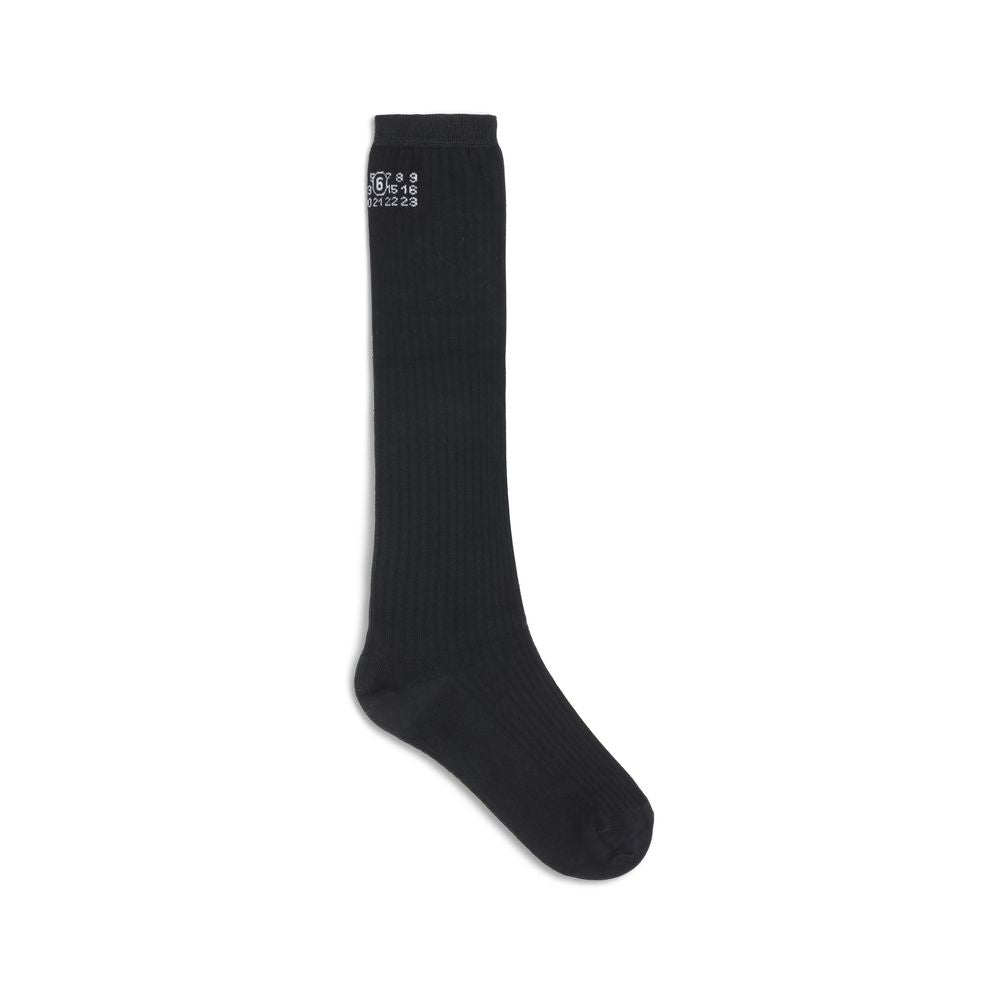 MM6 Black Viscose Socks | Regal Royce