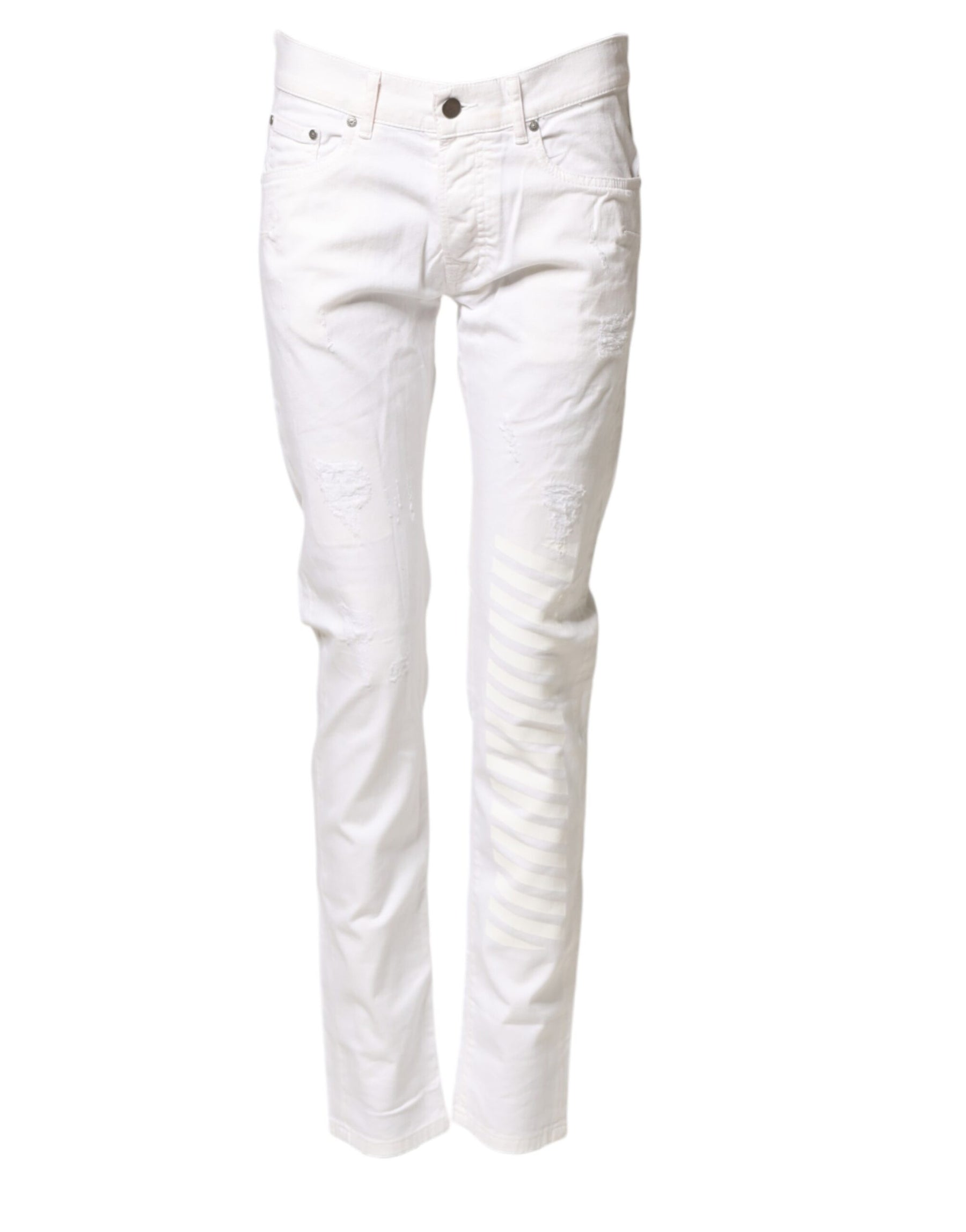 Daniele Alessandrini White Cotton Stretch Skinny Denim Jeans | Regal Royce