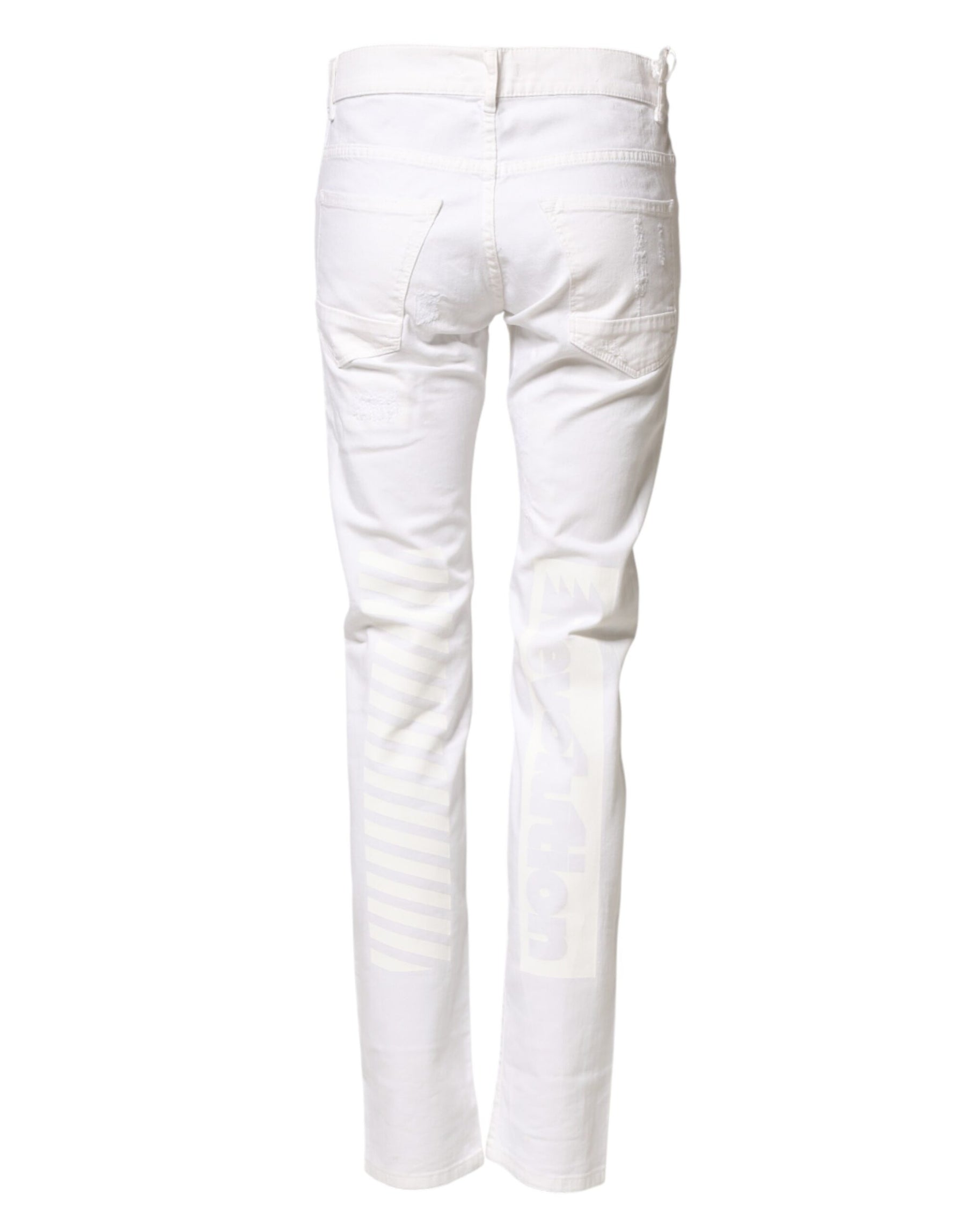Daniele Alessandrini White Cotton Stretch Skinny Denim Jeans | Regal Royce