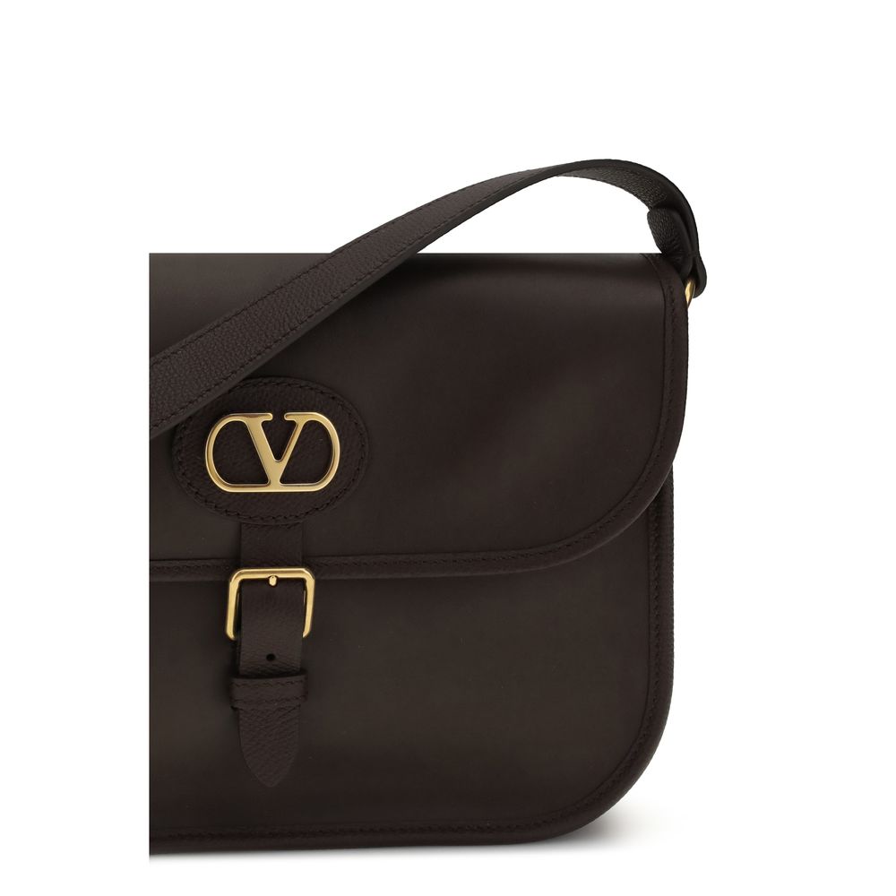 Valentino Garavani Brown Calf Leather Bos Taurus Shoulder Bag | Regal Royce