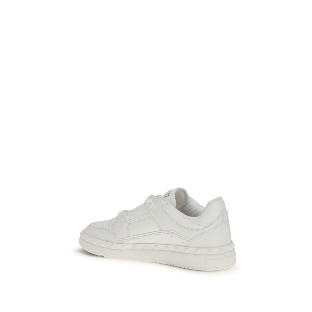 Valentino Garavani White Calf Leather Bos Taurus Low Top Sneakers | Regal Royce