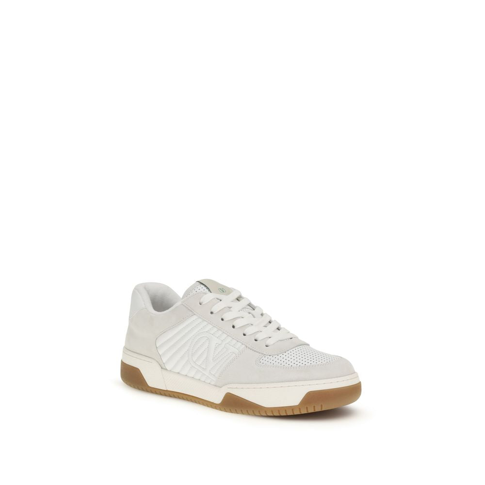 Valentino Garavani White Calf Leather Bos Taurus Athletic Sneakers | Regal Royce