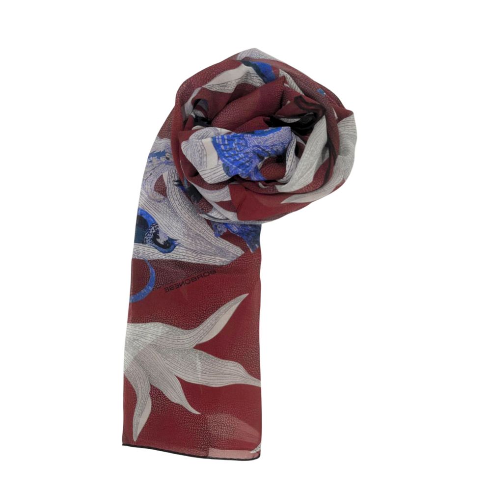 Borbonese Red Silk Women Scarf | Regal Royce