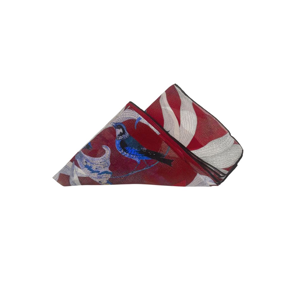Borbonese Red Silk Women Scarf | Regal Royce