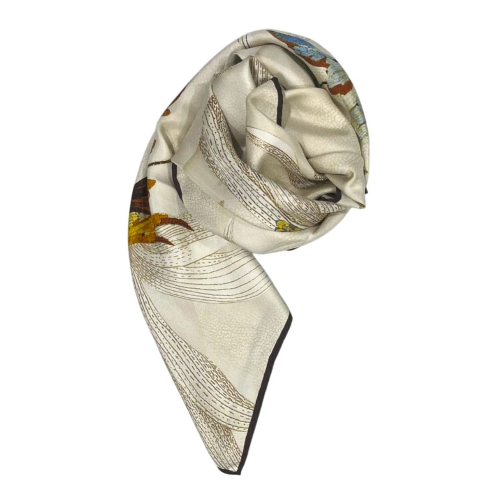 Borbonese White Silk Women Scarf | Regal Royce
