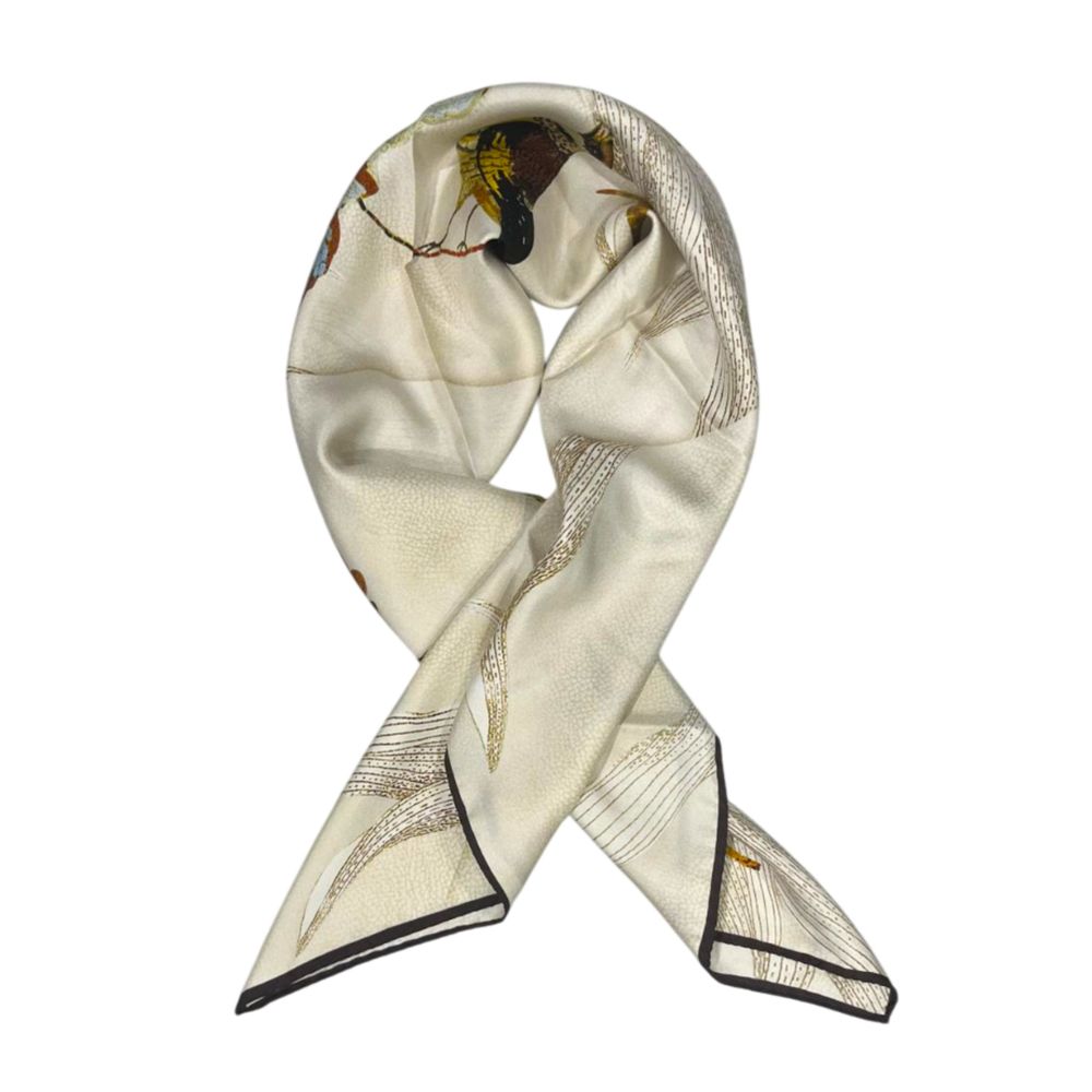 Borbonese White Silk Women Scarf | Regal Royce