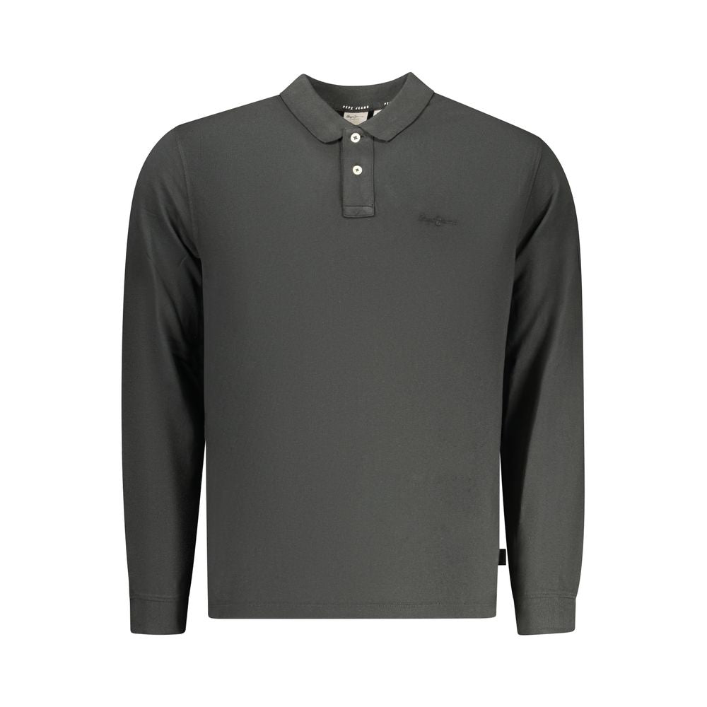 Pepe Jeans Black Cotton Men Polo Shirt | Regal Royce